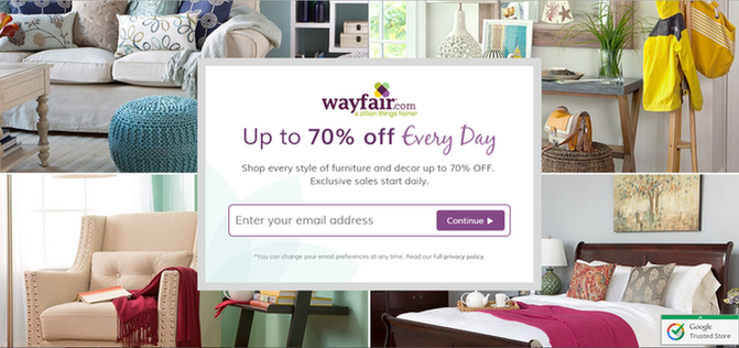 الصفحة المقصودة ملاءمة الصفحة المقصودة Wayfair