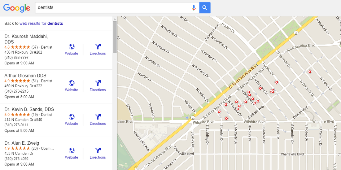 Dokter gigi pemasaran Google Maps, Beverly Hills