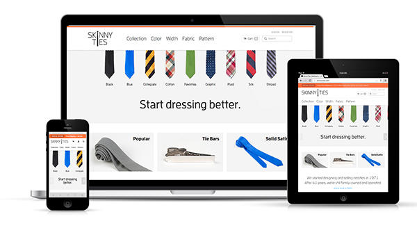 Zwiększ sprzedaż, przykład e-commerce z responsywnym designem