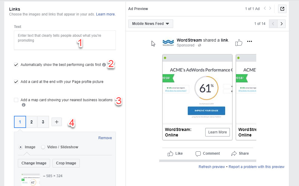 Facebook Carousel Ads Produkt 1