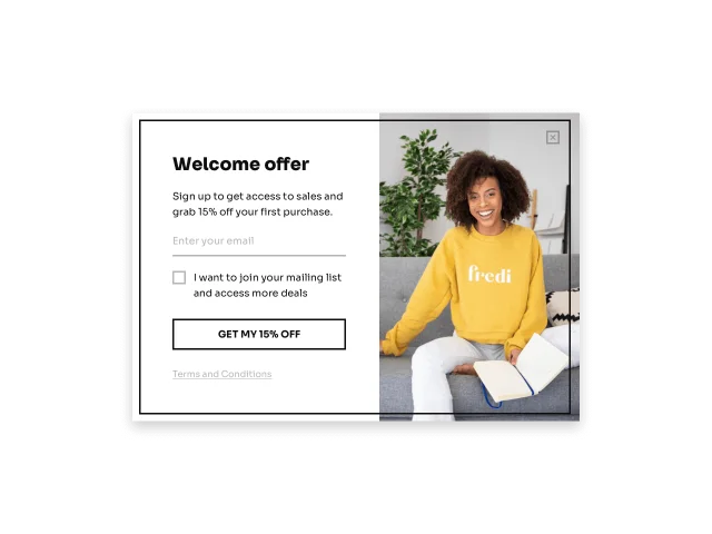 Beispiel für ein E-Mail-Newsletter-Popup für Shopify