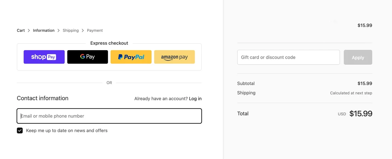 Shopify erleichtert das Hinzufügen eines E-Mail-Opt-in-Kontrollkästchens zur Checkout-Seite