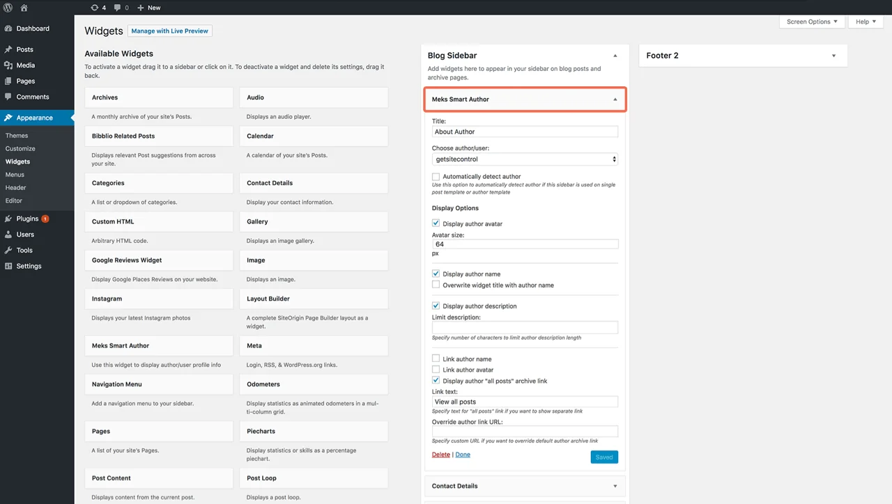 Meks Smart Author WordPress 小部件