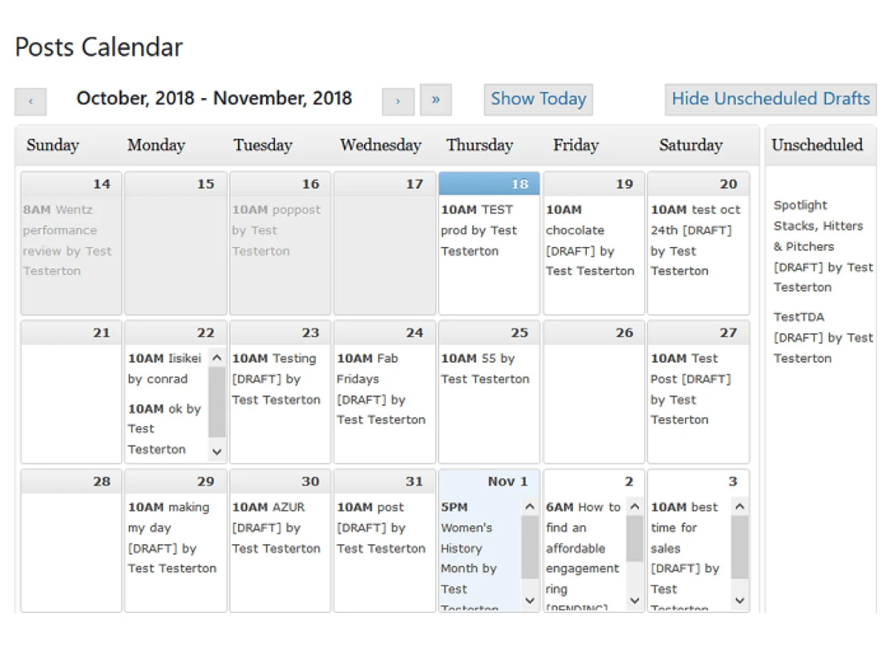 Plugin de blog de WordPress de calendario editorial
