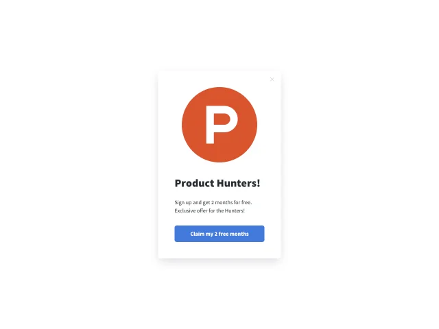 来自 ProductHunt 的网站访问者的有针对性的号召性用语弹出窗口