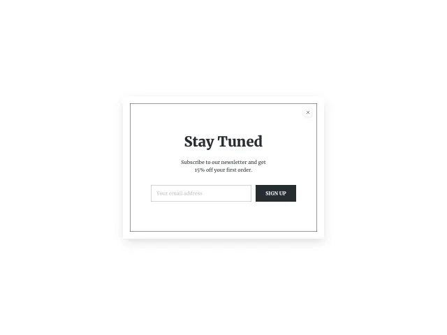 Pop-up minimalist de construire a listelor de e-mail alimentat de Getsitecontrol