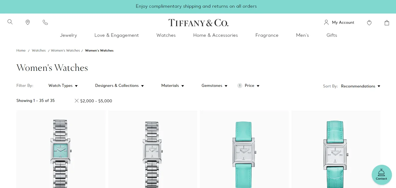 Tiffany & Co escolhe sua cor de assinatura para a barra de anúncio pegajosa