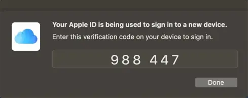 Код двухфакторной проверки Apple ID