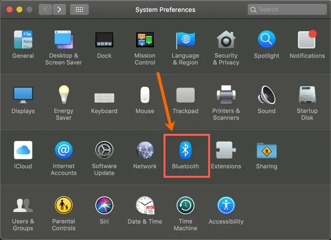 Раздел настроек Bluetooth в Mac