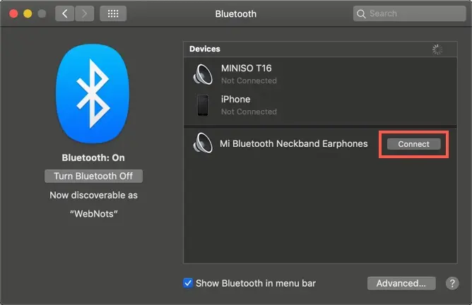 Подключите устройство Bluetooth