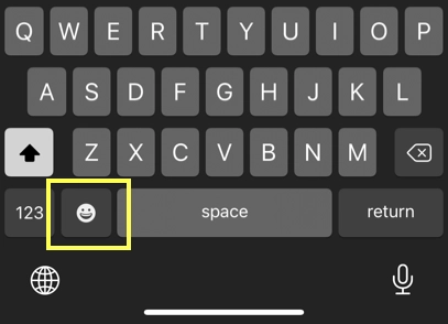 Переключить клавиатуру Emoji