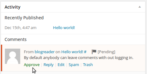 Comentarii recente WordPress