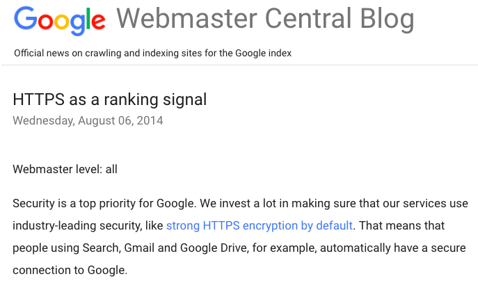 Google HTTPS als Ranking-Signal